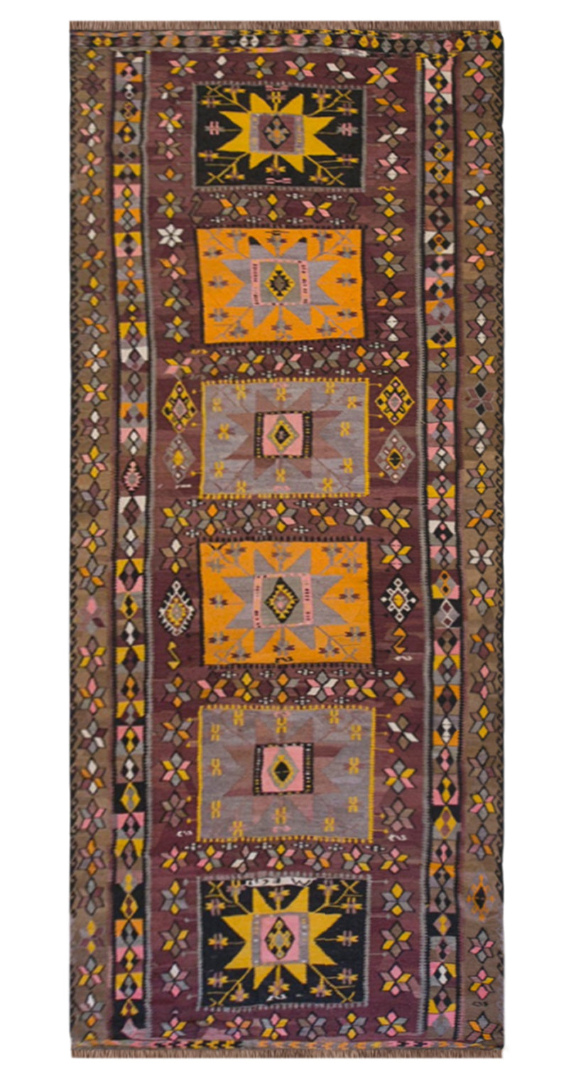 Vintage Turkish Kars Kilim – 162 x 450 cm / 5.3 x 14.8 ft