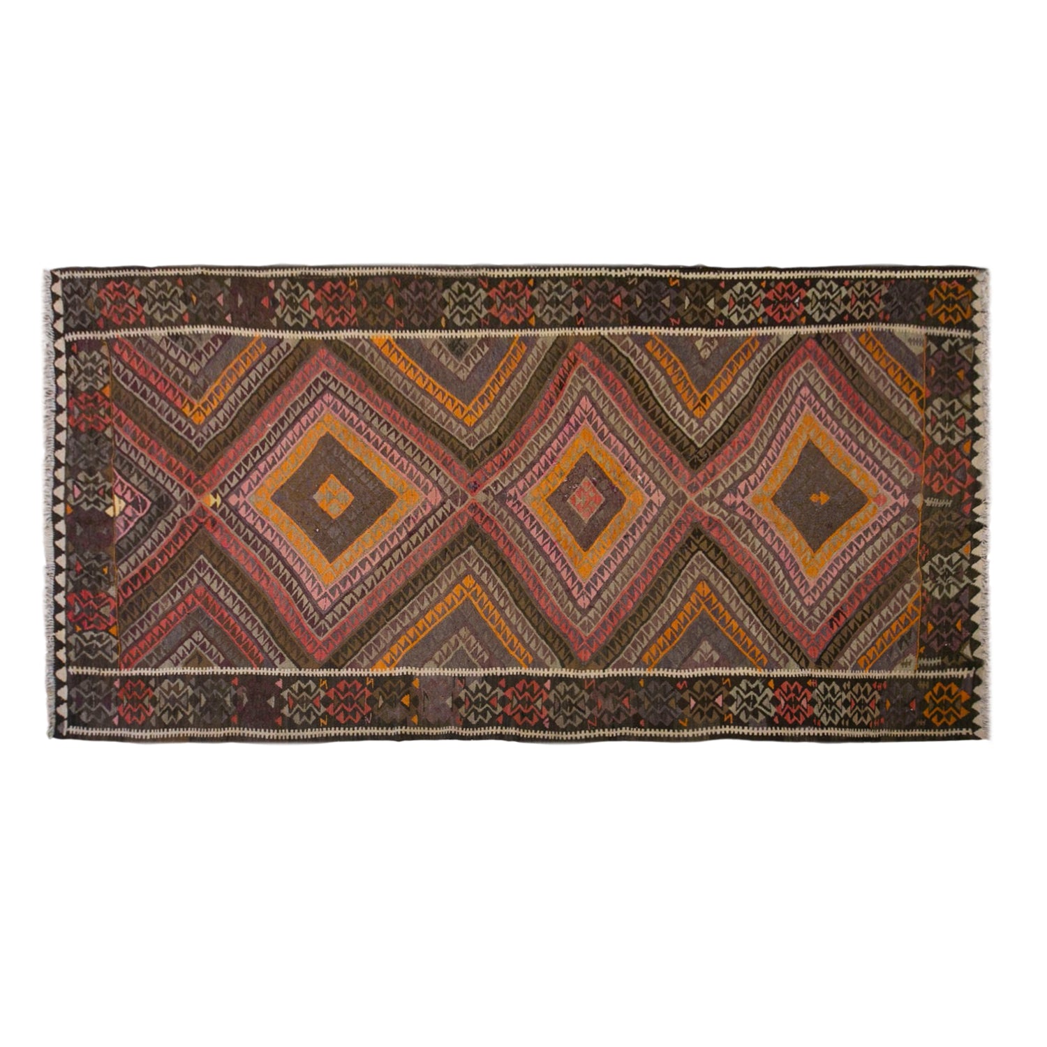 Vintage Turkish Kars Kilim – 173 x 350 cm / 5.7 x 11.5 ft