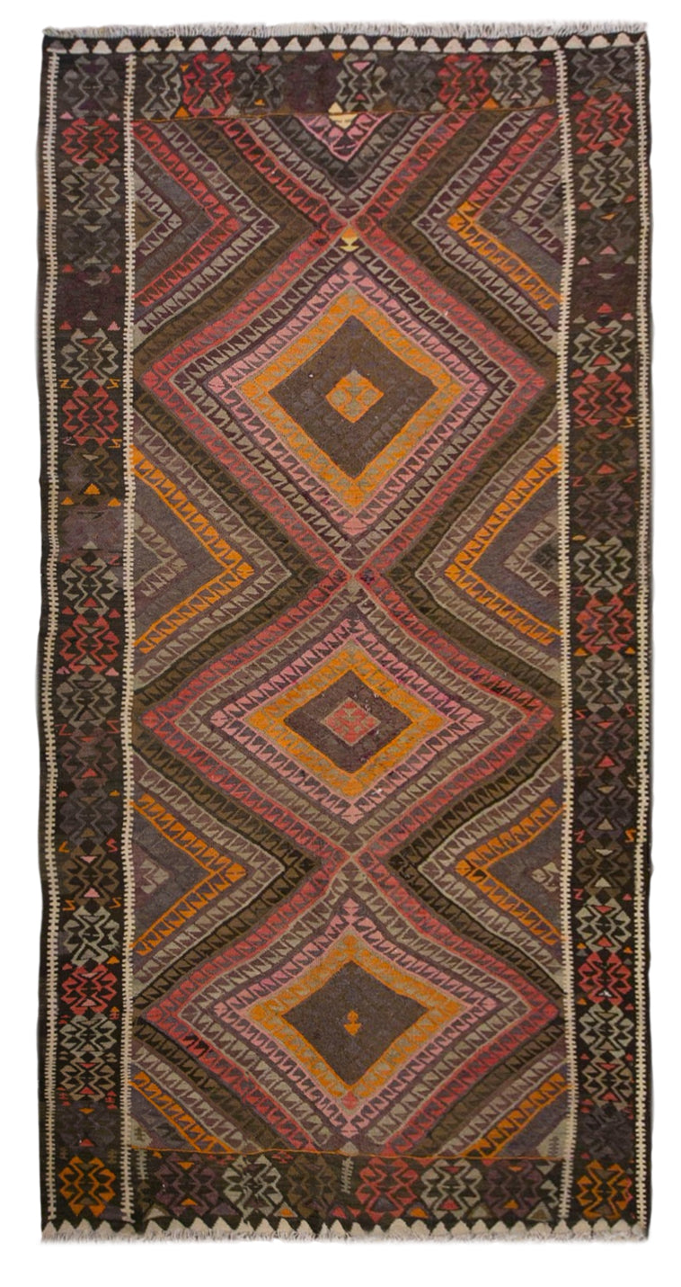 Vintage Turkish Kars Kilim – 173 x 350 cm / 5.7 x 11.5 ft