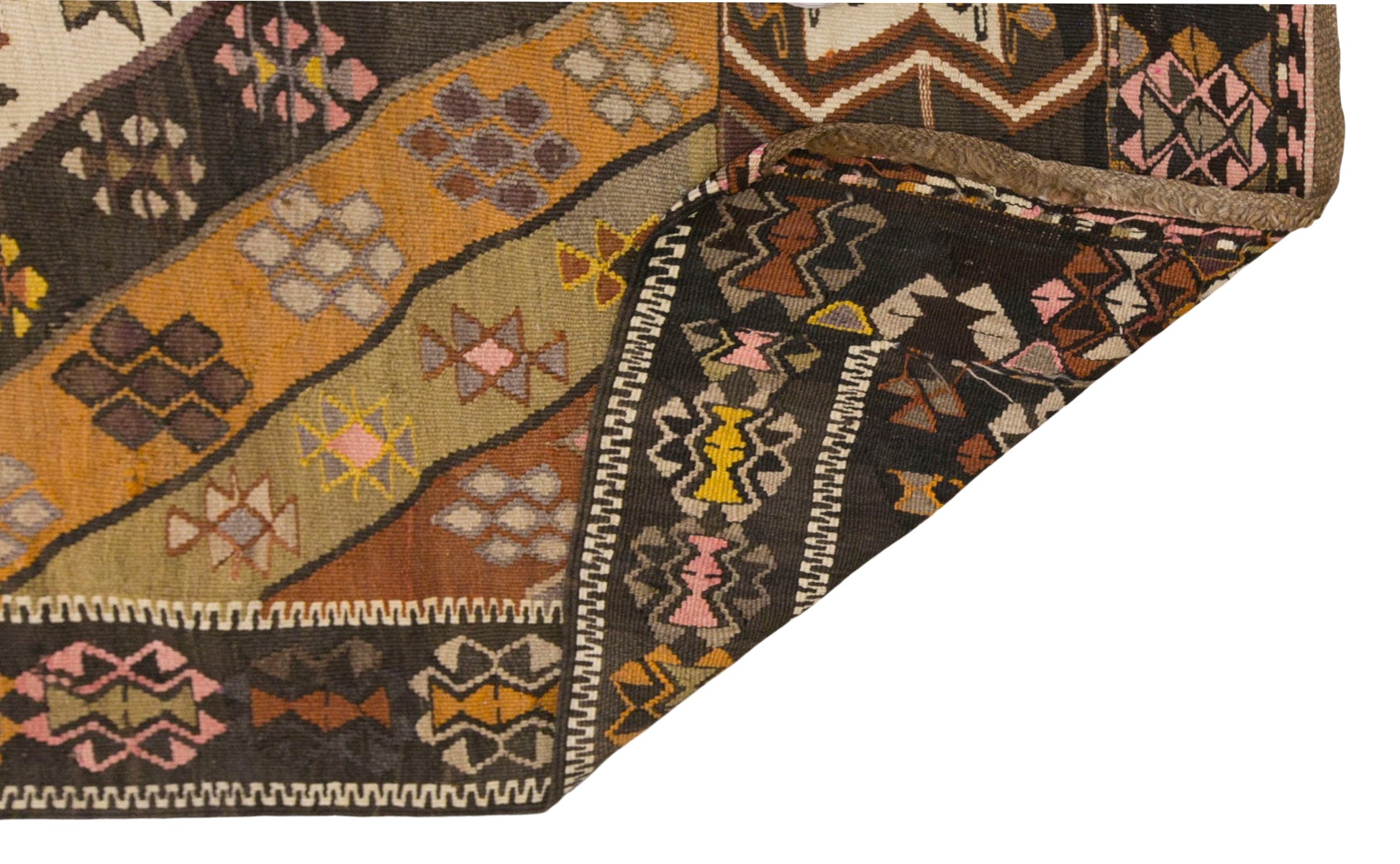 Vintage Turkish Kars Kilim – 200 x 427 cm (6.6 x 14 ft)