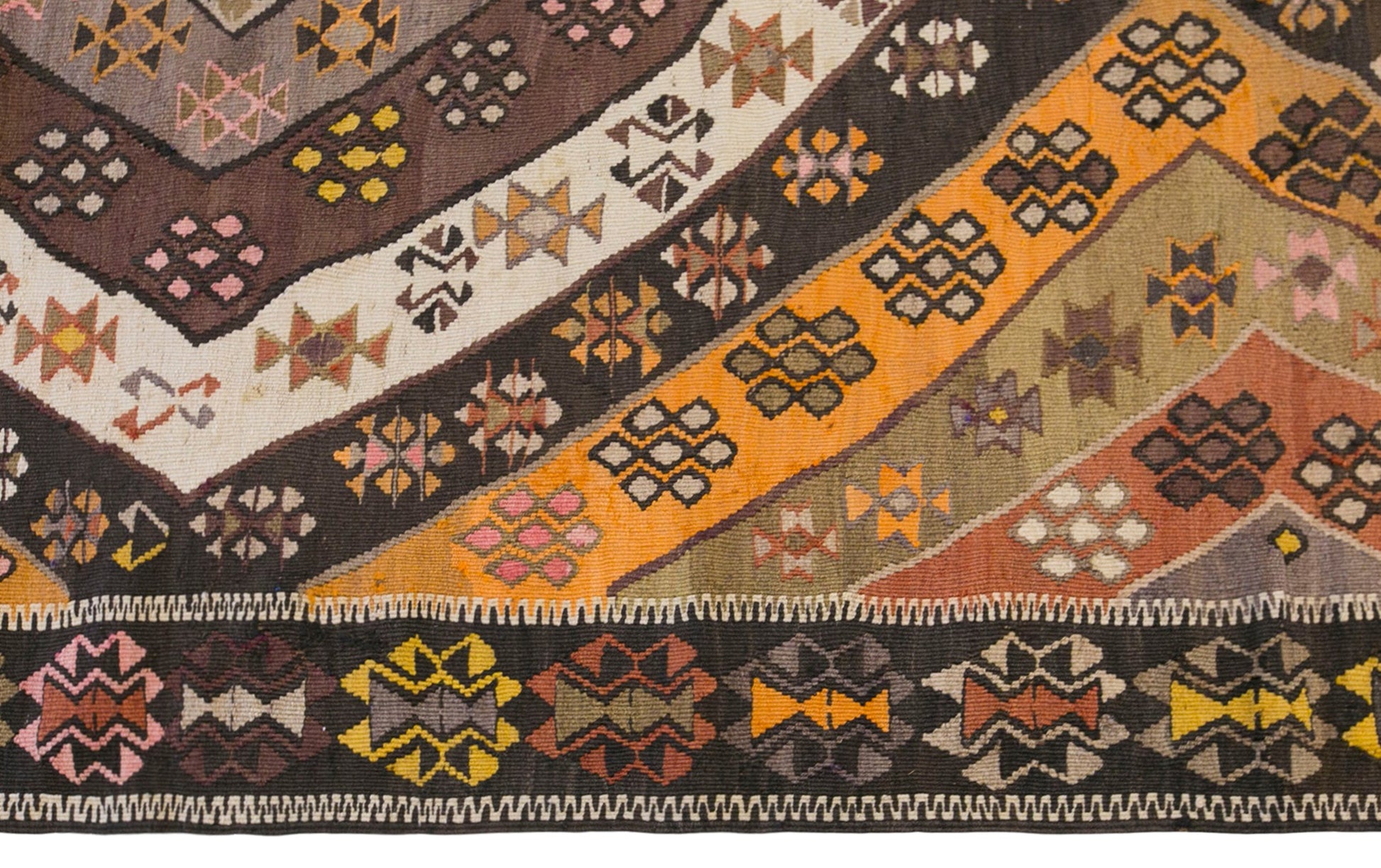 Vintage Turkish Kars Kilim – 200 x 427 cm (6.6 x 14 ft)
