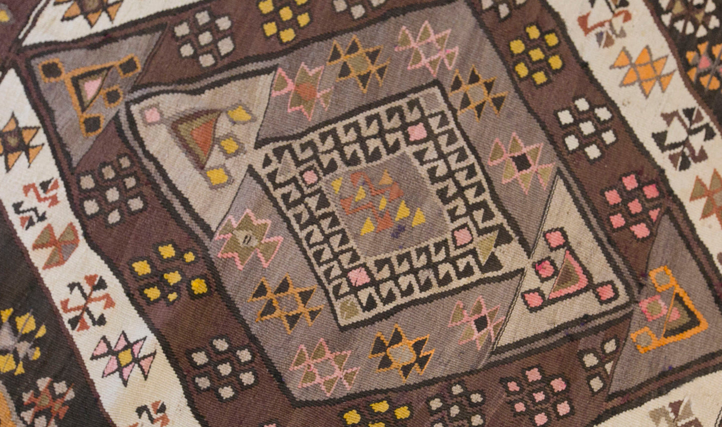Vintage Turkish Kars Kilim – 200 x 427 cm (6.6 x 14 ft)