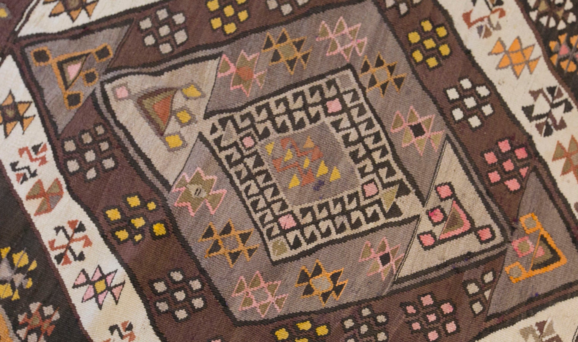 Vintage Turkish Kars Kilim – 200 x 427 cm (6.6 x 14 ft)