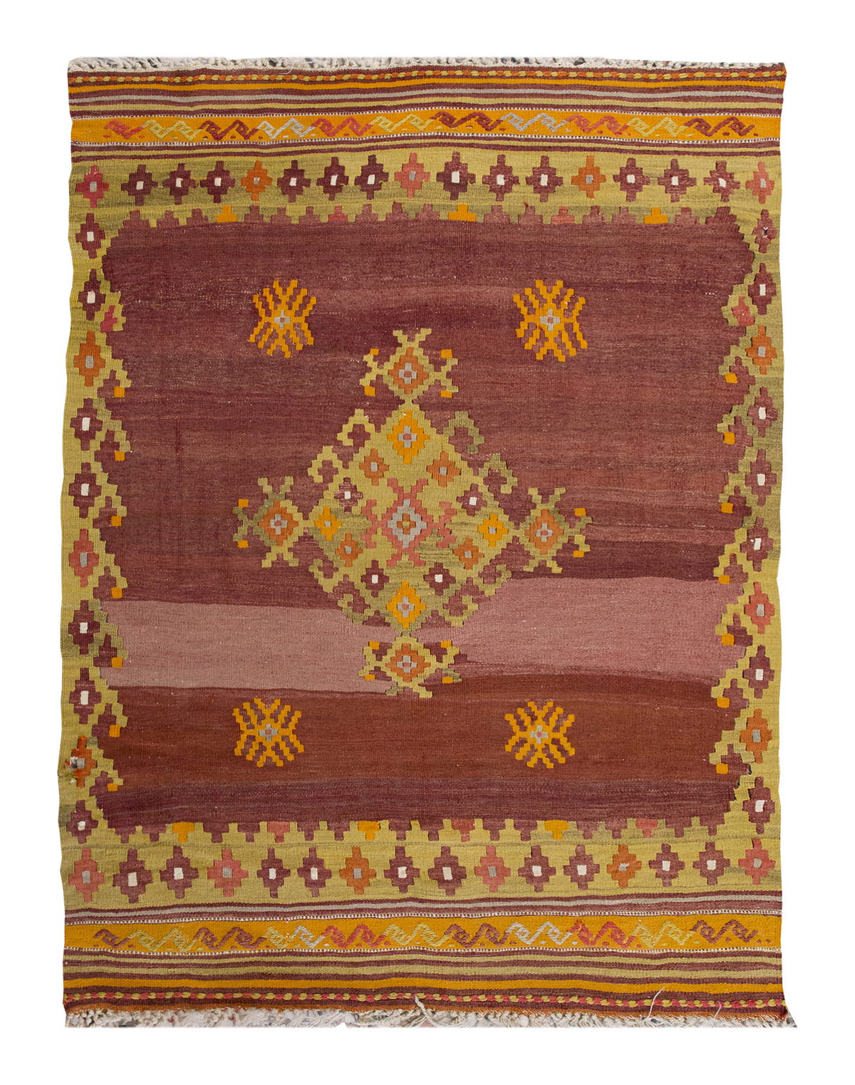 Vintage Turkish Kilim, 107 x 147 cm = 3.6 x 4.9 ft