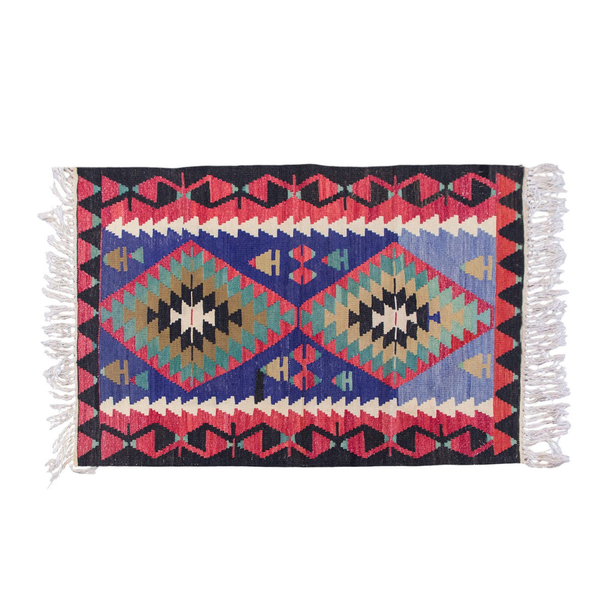 Vintage Turkish Kilim, 2.10 x 4.1 ft Rug, 87 x 125 cm