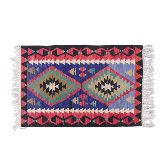 Vintage Turkish Kilim, 2.10 x 4.1 ft Rug, 87 x 125 cm