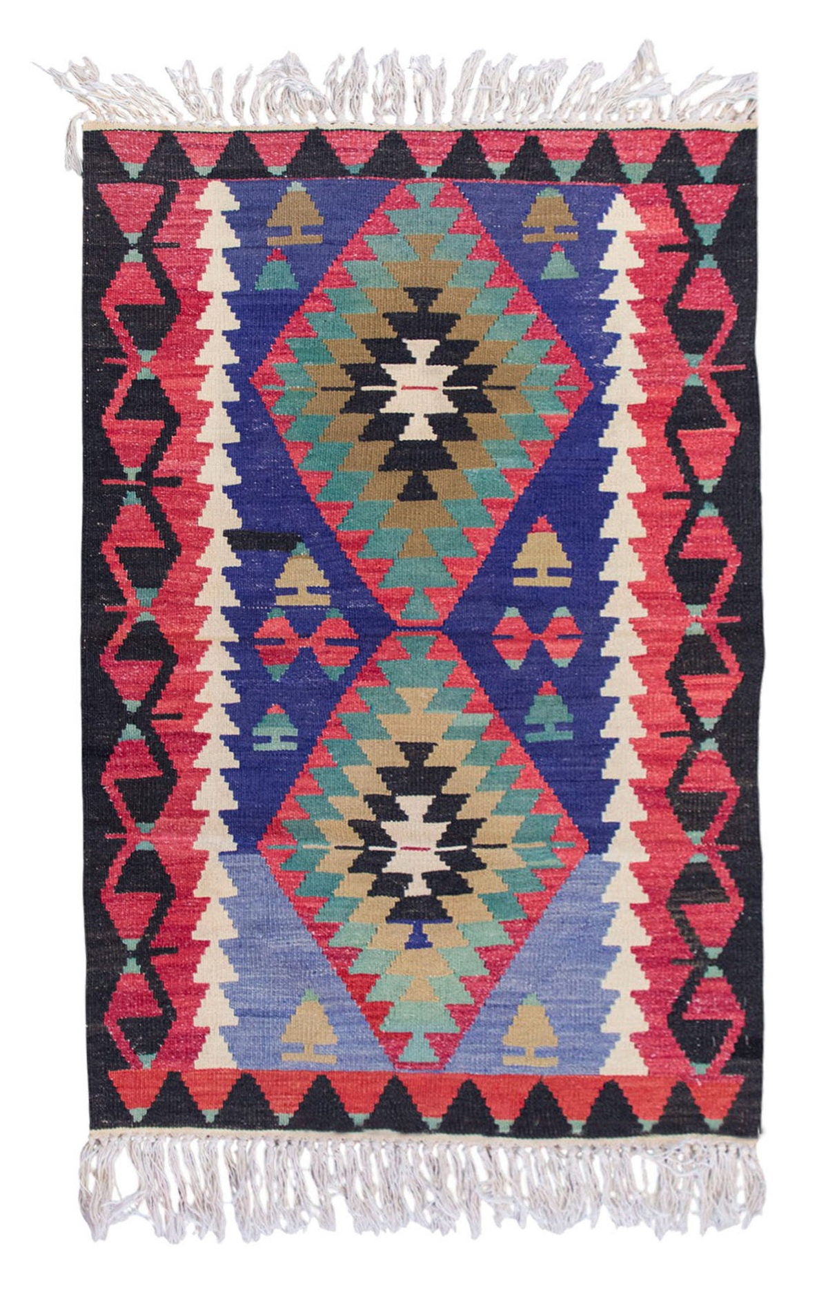 Vintage Turkish Kilim, 2.10 x 4.1 ft Rug, 87 x 125 cm