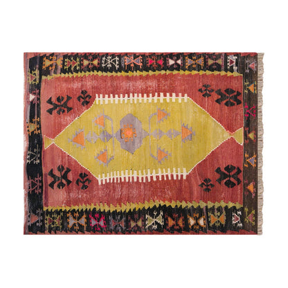 Vintage Turkish Kilim, 2.11 x 4.1 ft Rug, 90 x 125 cm