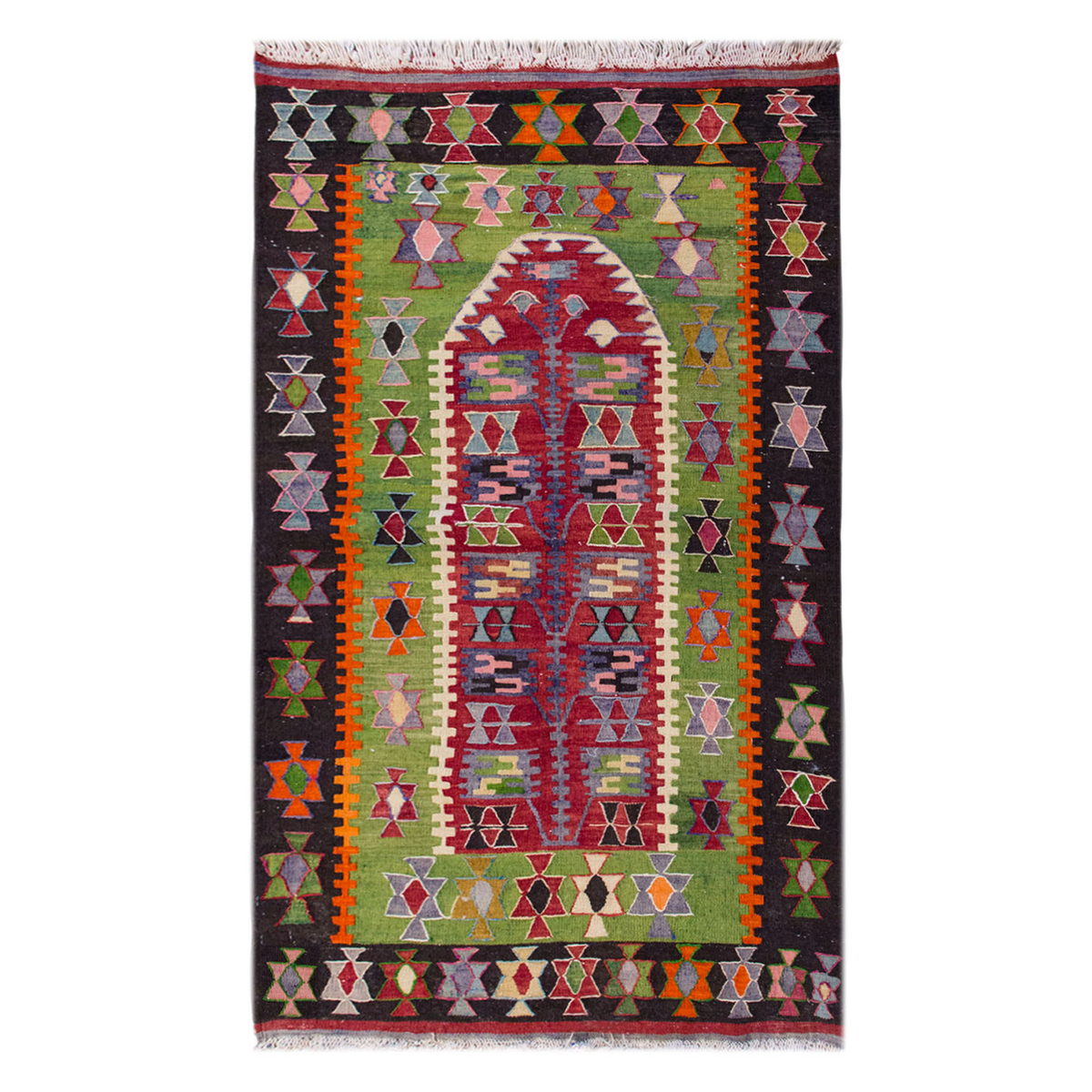 Vintage Turkish Kilim, 2.11 x 4.3 ft Rug, 89 x 131 cm