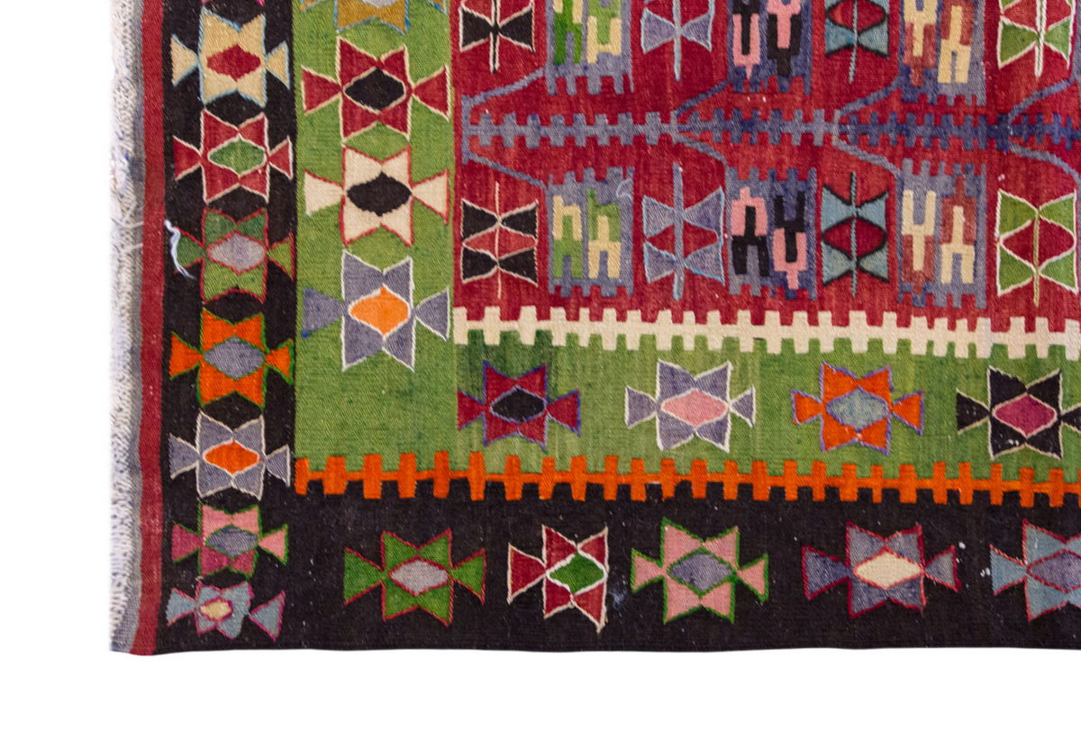 Vintage Turkish Kilim, 2.11 x 4.3 ft Rug, 89 x 131 cm