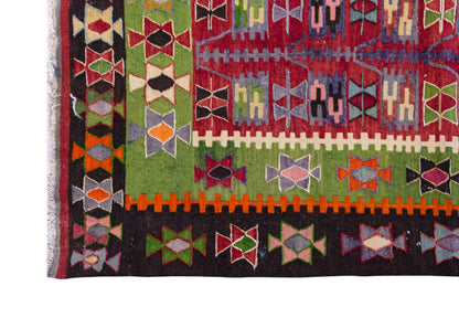 Vintage Turkish Kilim, 2.11 x 4.3 ft Rug, 89 x 131 cm