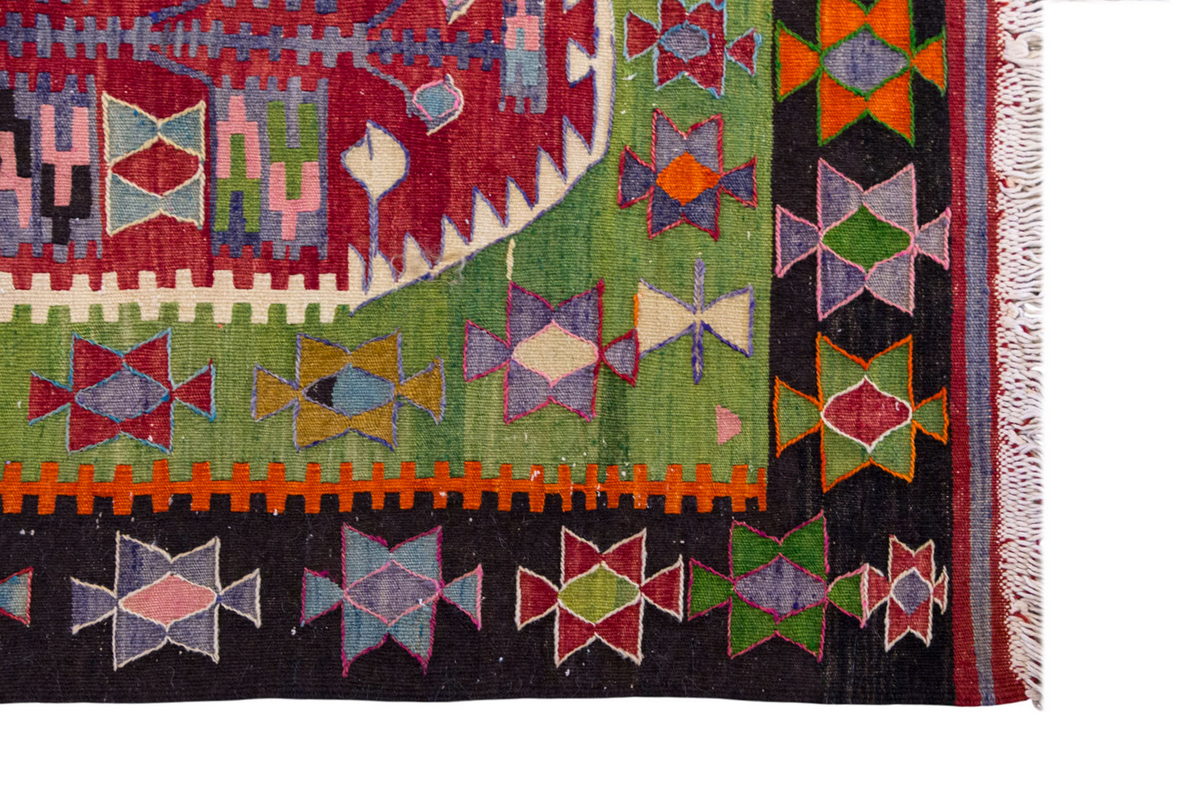 Vintage Turkish Kilim, 2.11 x 4.3 ft Rug, 89 x 131 cm