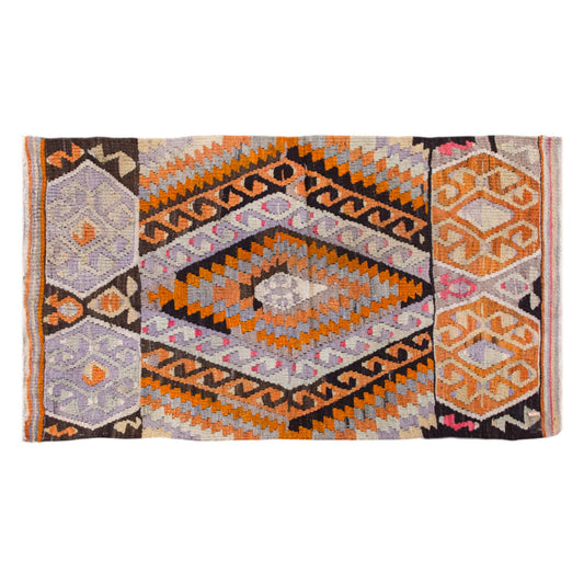 Vintage Turkish Kilim, 2.5 x 4 ft Rug, 75 x 124 cm