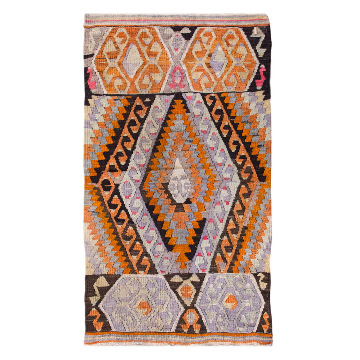 Vintage Turkish Kilim, 2.5 x 4 ft Rug, 75 x 124 cm