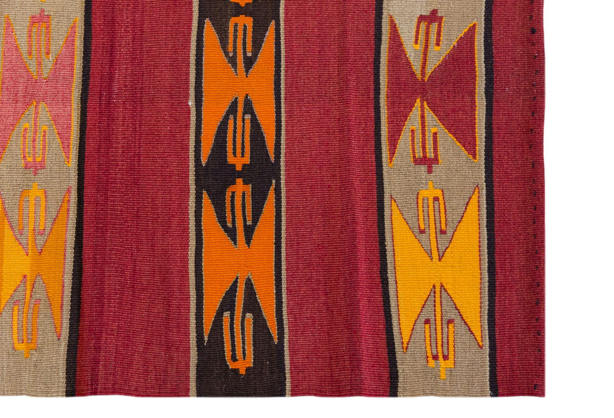 Vintage Turkish Kilim, 2.7 x 4.3 ft Rug, 80 x 130 cm