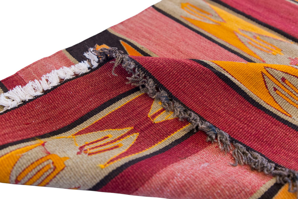 Vintage Turkish Kilim, 2.7 x 4.3 ft Rug, 80 x 130 cm