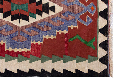 Vintage Turkish Kilim, 2.9 x 4.3 ft Rug, 86 x 130 cm
