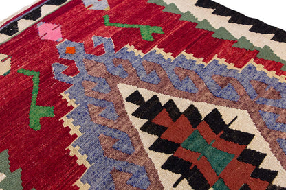 Vintage Turkish Kilim, 2.9 x 4.3 ft Rug, 86 x 130 cm