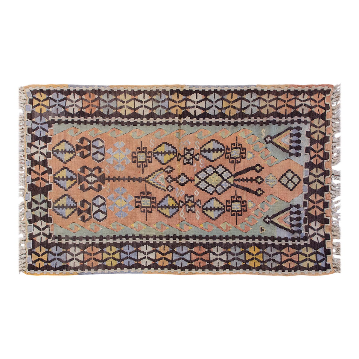 Vintage Turkish Kilim, 2.9 x 4.4 ft Rug, 86 x 134 cm