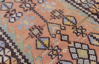 Vintage Turkish Kilim, 2.9 x 4.4 ft Rug, 86 x 134 cm