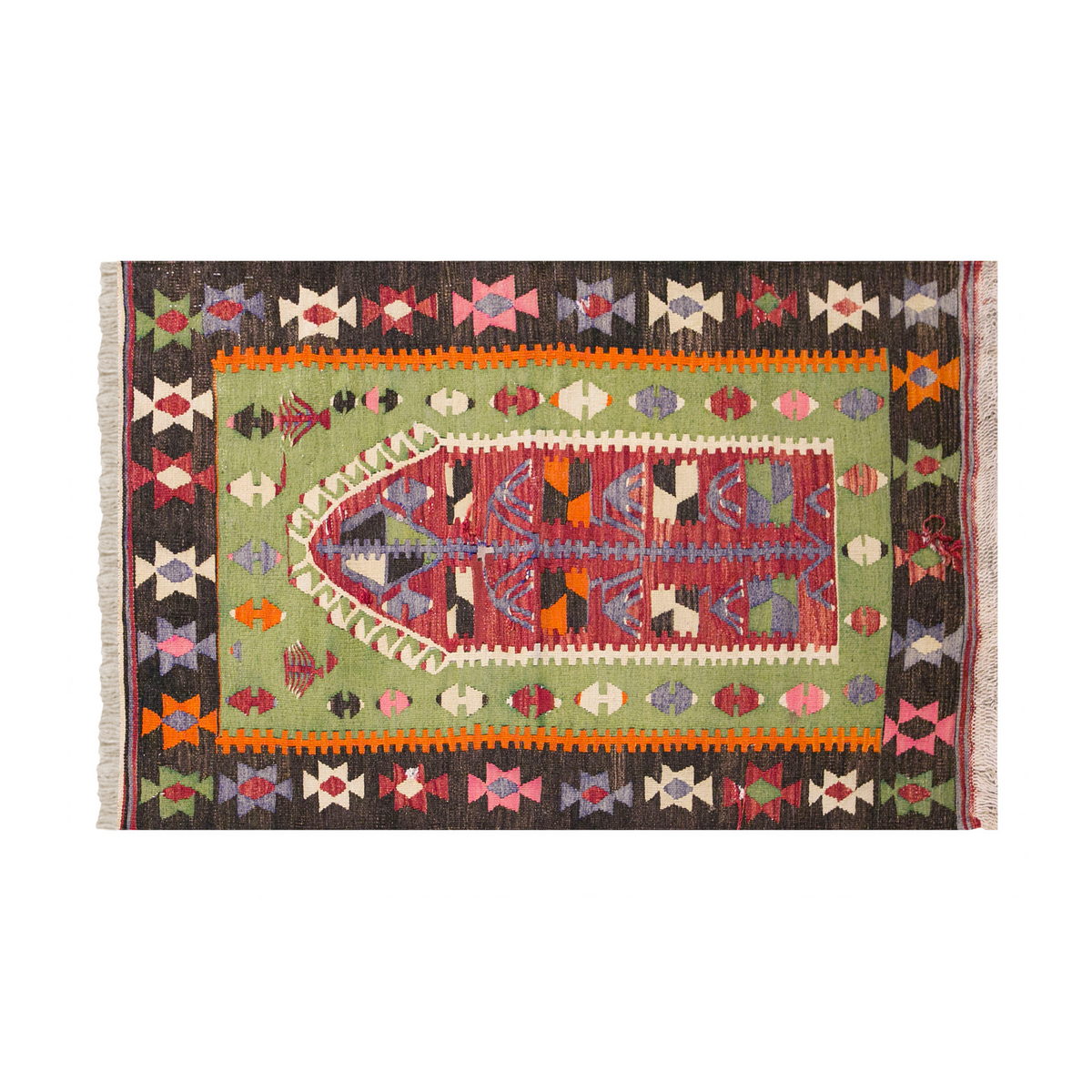 Vintage Turkish Kilim, 2.9 x 4.7 ft Rug, 85 x 140 cm