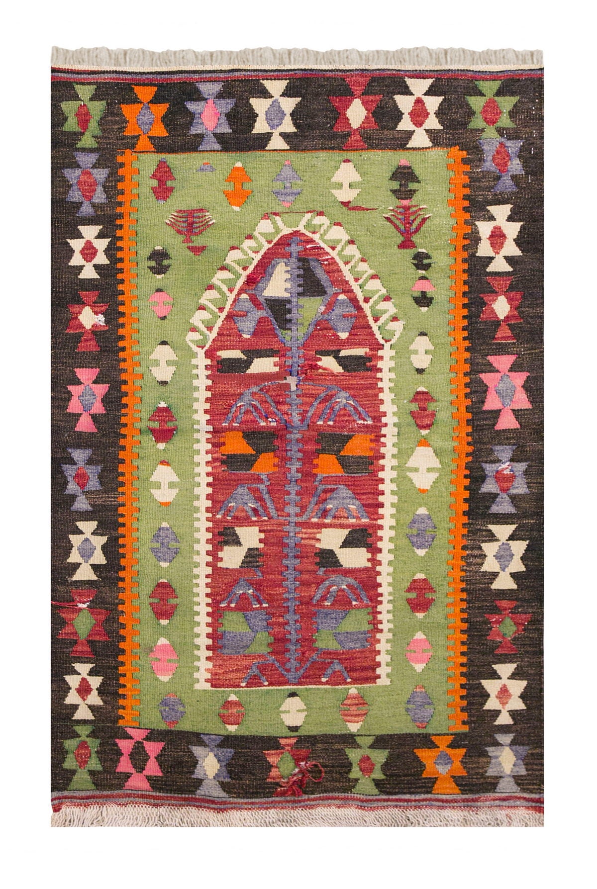 Vintage Turkish Kilim, 2.9 x 4.7 ft Rug, 85 x 140 cm