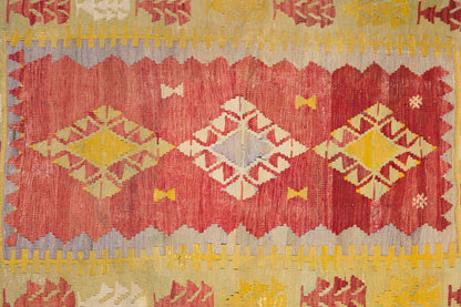Vintage Turkish Kilim, 3.2 x 3.11 ft Rug, 98 x 120 cm