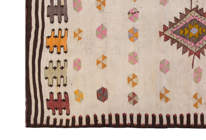 Vintage Turkish Kilim, 3.3 x 5.2 ft Rug, 101 x 160 cm
