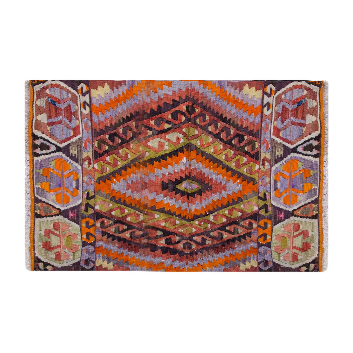 Vintage Turkish Kilim, 3.4 x 2.3 ft Rug, 103 x 70 cm