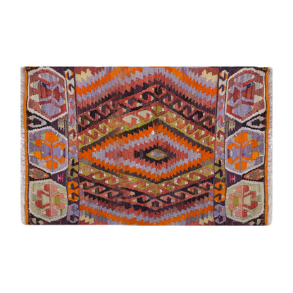 Vintage Turkish Kilim, 3.4 x 2.3 ft Rug, 103 x 70 cm