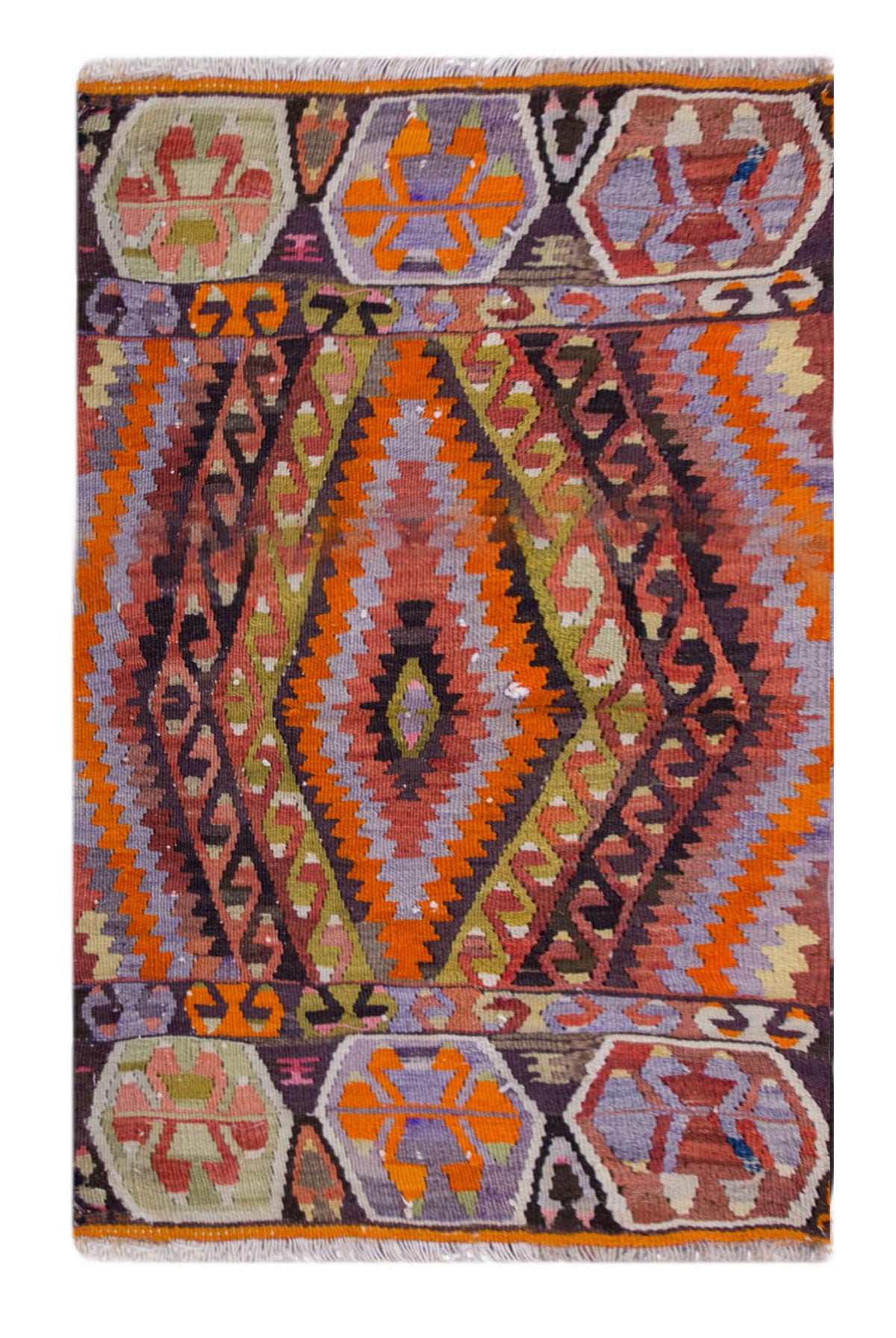 Vintage Turkish Kilim, 3.4 x 2.3 ft Rug, 103 x 70 cm