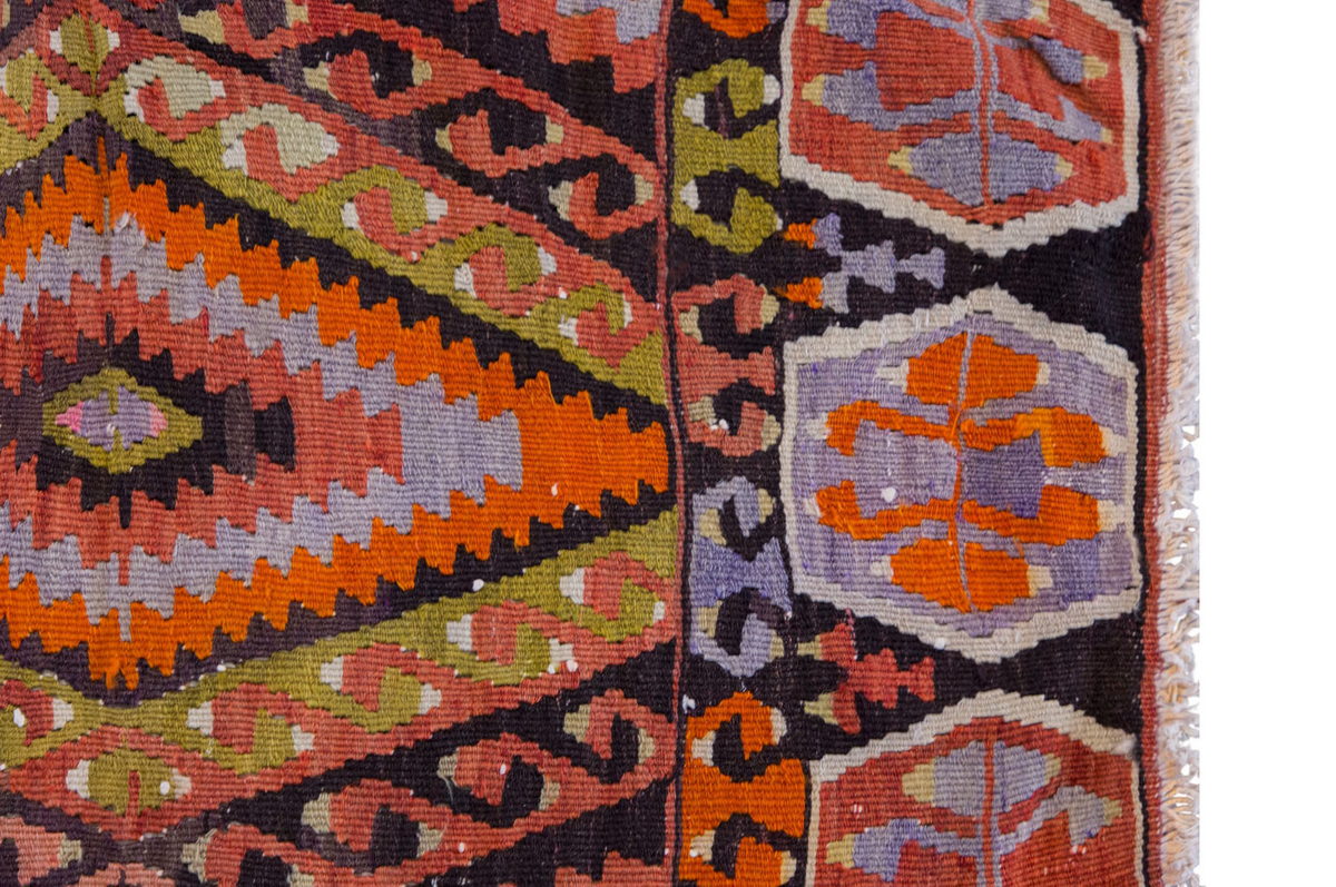 Vintage Turkish Kilim, 3.4 x 2.3 ft Rug, 103 x 70 cm