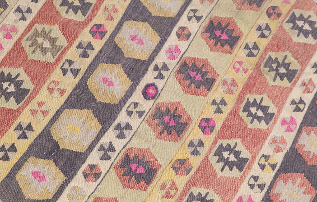 Vintage Turkish Kilim, 3 x 10.5 ft, 93 x 320 cm