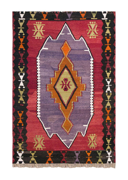 Vintage Turkish Kilim, 3 x 4 ft Rug, 92 x 122 cm