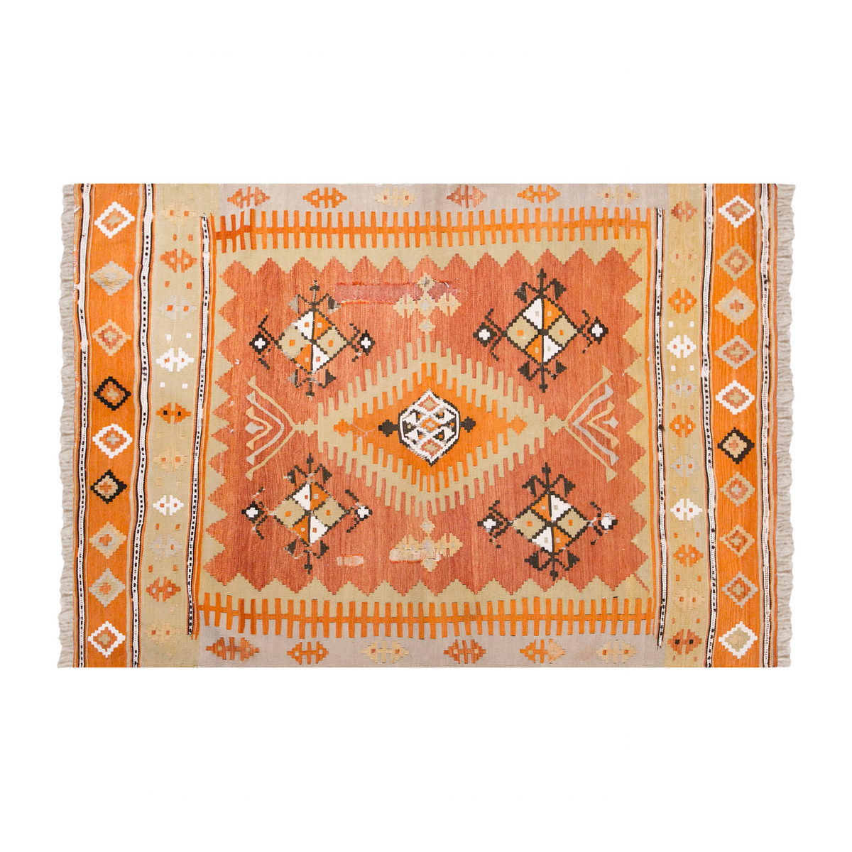 Vintage Turkish Kilim, 4.2 x 6.2 ft Rug, 128 x 189 cm