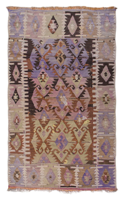 Vintage Turkish Kilim, 5.1 x 3 ft Rug, 157 x 93 cm
