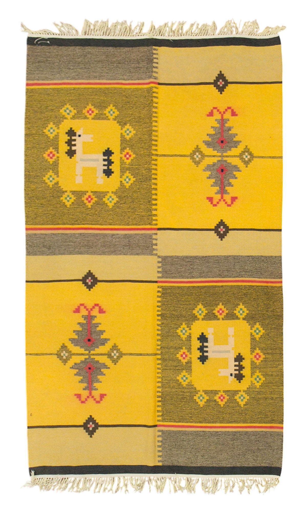 Vintage Turkish Kilim, 60 Years Old, 154 x 225 cm / 5'1 x 7'5 feet