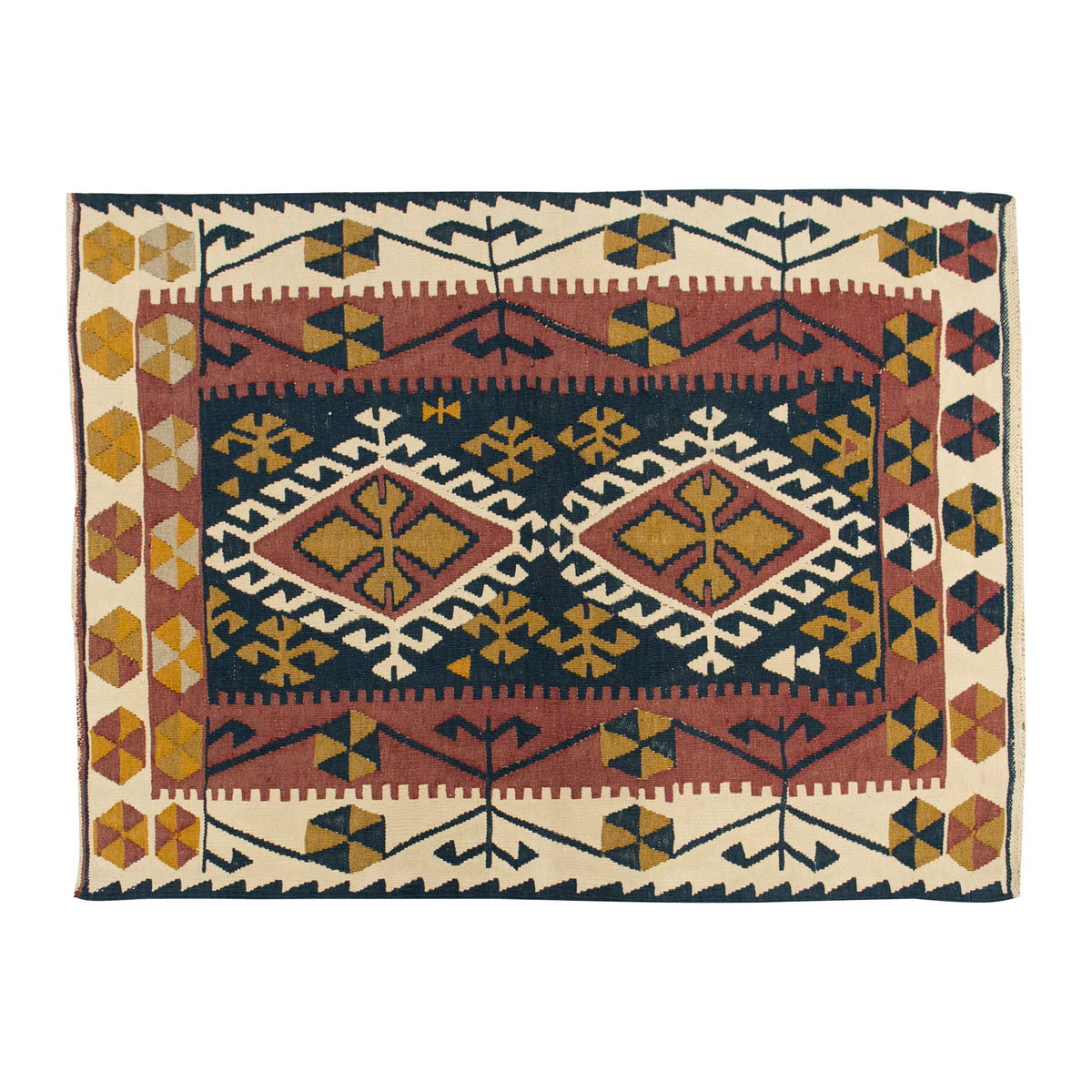 Vintage Turkish Kilim Rug,  112 x 156 cm, 3.8 x 5.1 ft
