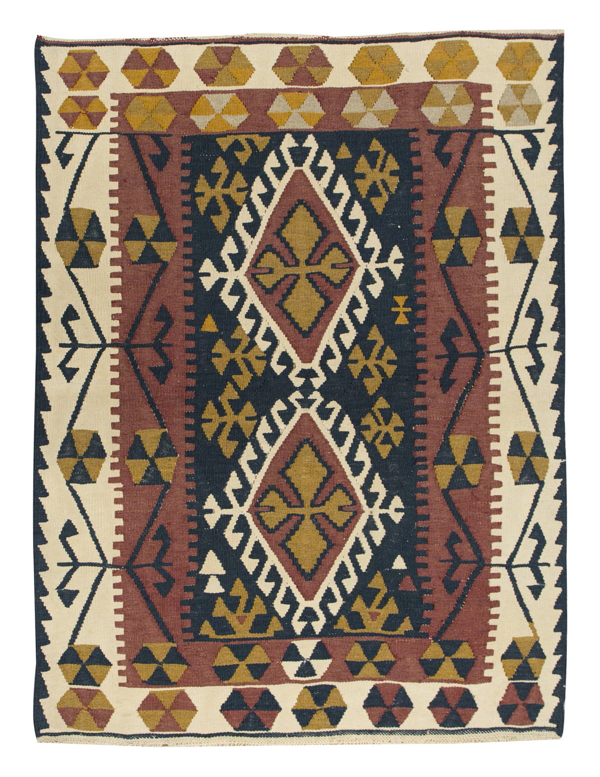 Vintage Turkish Kilim Rug,  112 x 156 cm, 3.8 x 5.1 ft