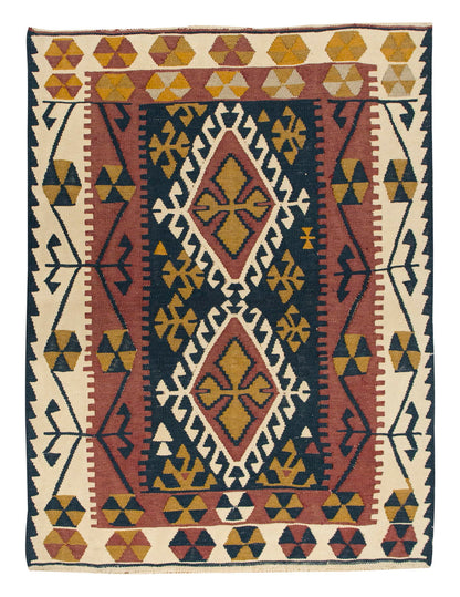 Vintage Turkish Kilim Rug,  112 x 156 cm, 3.8 x 5.1 ft