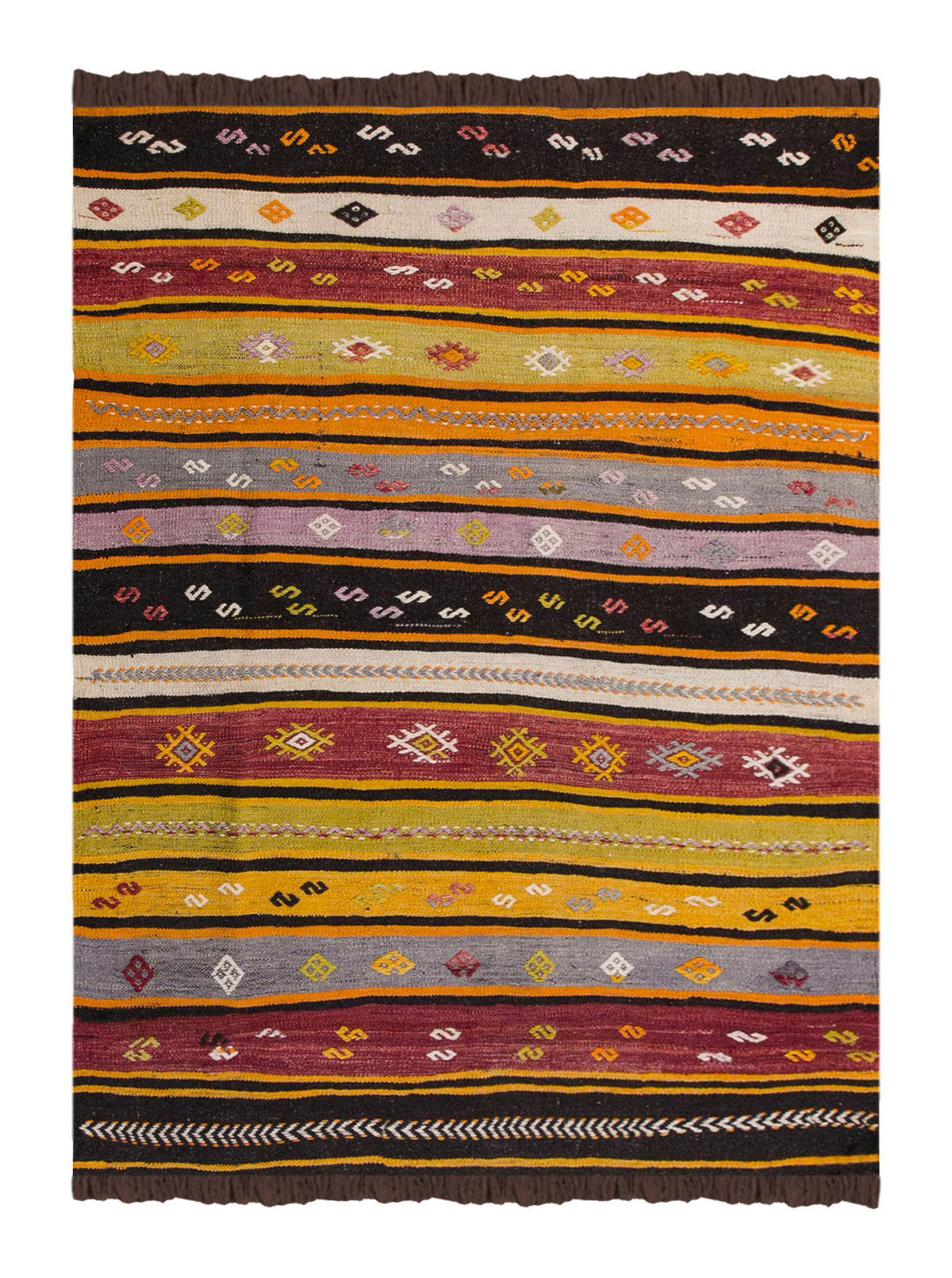 Vintage Turkish Kilim Rug, 135 x 164 cm, 4.5 x 5.5 ft