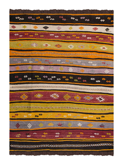 Vintage Turkish Kilim Rug, 135 x 164 cm, 4.5 x 5.5 ft