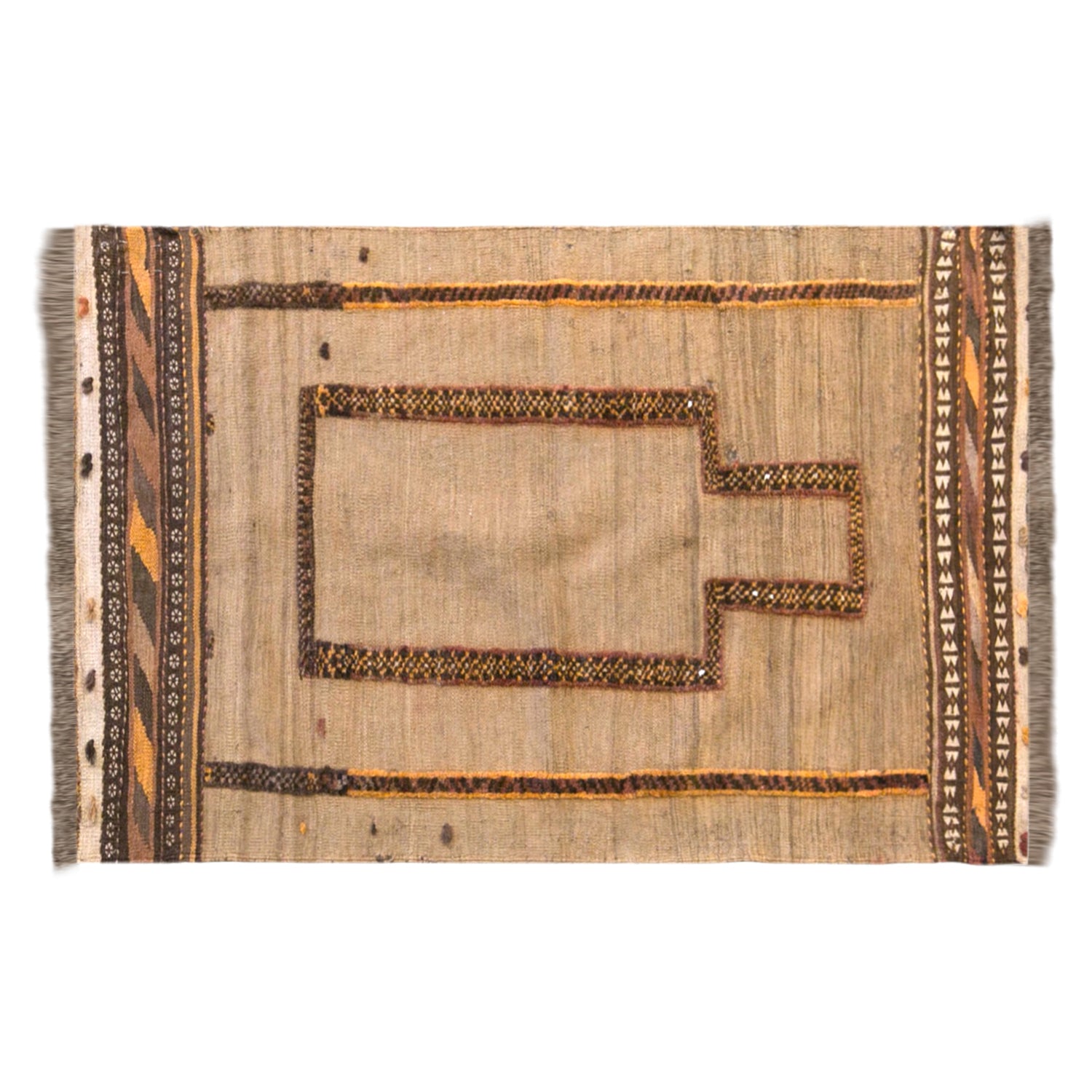 Vintage Turkish Kilim Rug, 2.3 x 4.2 ft, 71 x 127 cm, Handwoven Wool Kilim