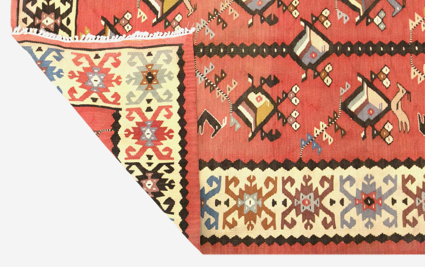 Vintage Turkish Kilim Rug, 2.7 x 5.1 ft, 82 x 155 cm, Handwoven Wool Kilim