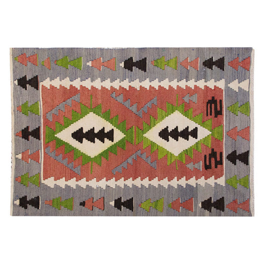 Vintage Turkish Kilim Rug, 2.8 x 3.8 ft, 83 x 112 cm