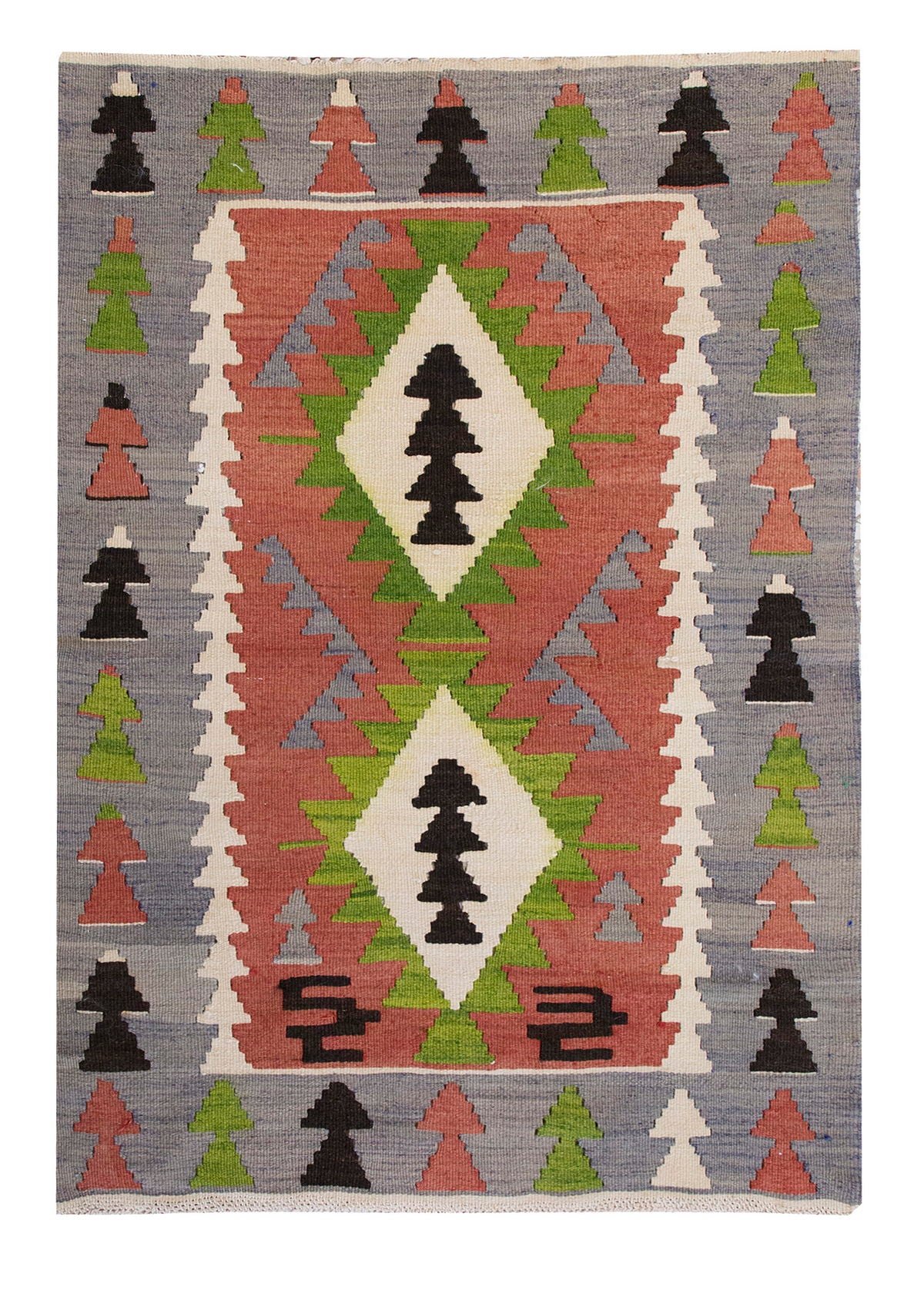 Vintage Turkish Kilim Rug, 2.8 x 3.8 ft, 83 x 112 cm