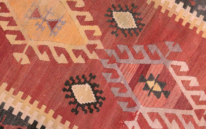 Vintage Turkish Kilim Rug, 2.8 x 4.5 ft, 84 x 137 cm, Handwoven Wool Kilim