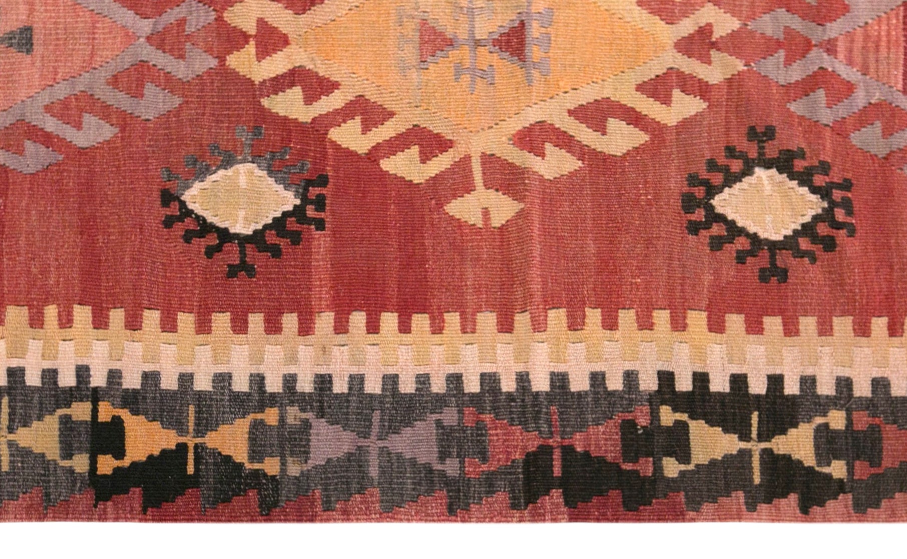Vintage Turkish Kilim Rug, 2.8 x 4.5 ft, 84 x 137 cm, Handwoven Wool Kilim