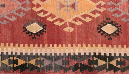 Vintage Turkish Kilim Rug, 2.8 x 4.5 ft, 84 x 137 cm, Handwoven Wool Kilim