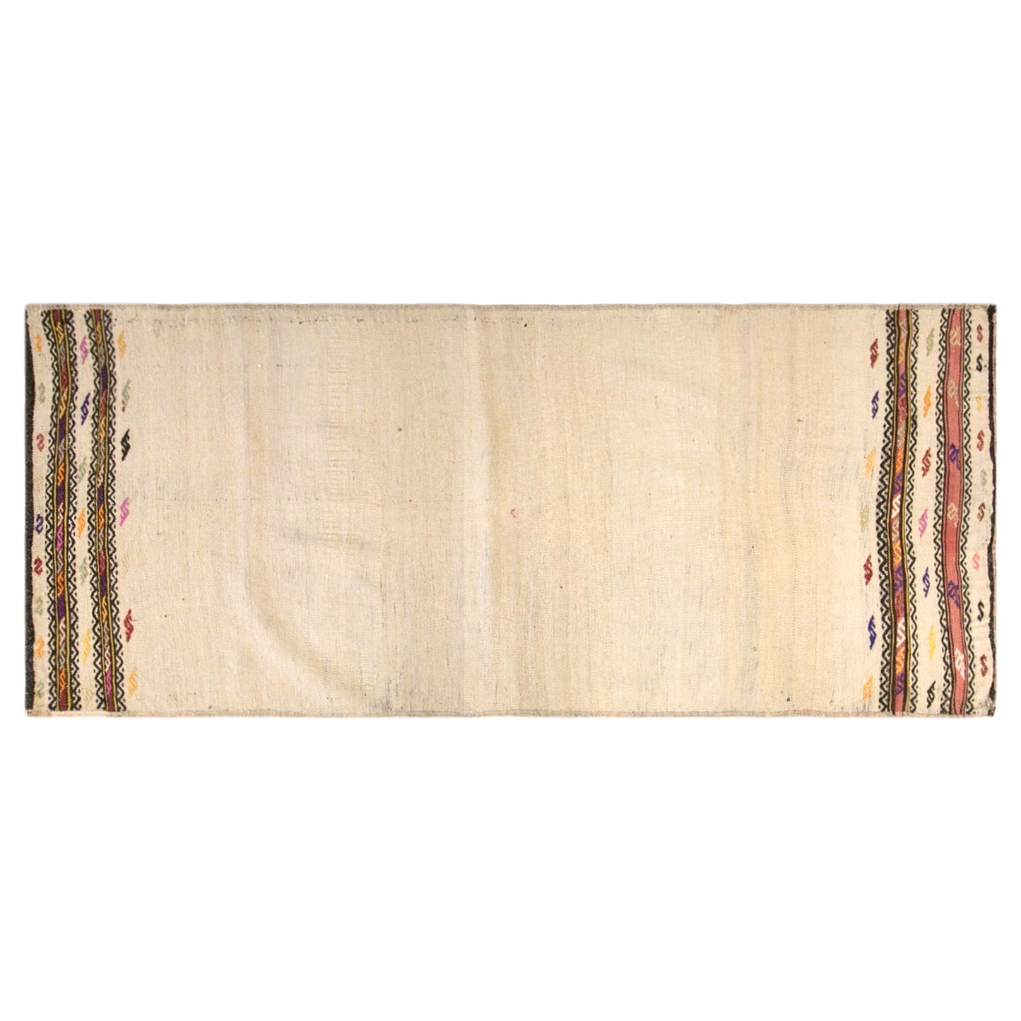 Vintage Turkish Kilim Rug, 2.8 x 6.4 ft, 85 x 195 cm, Handwoven Wool Kilim
